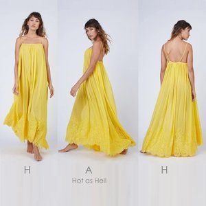 HAH Mad Maxi Chiffon Hot as Hell Lemon Drop Dress